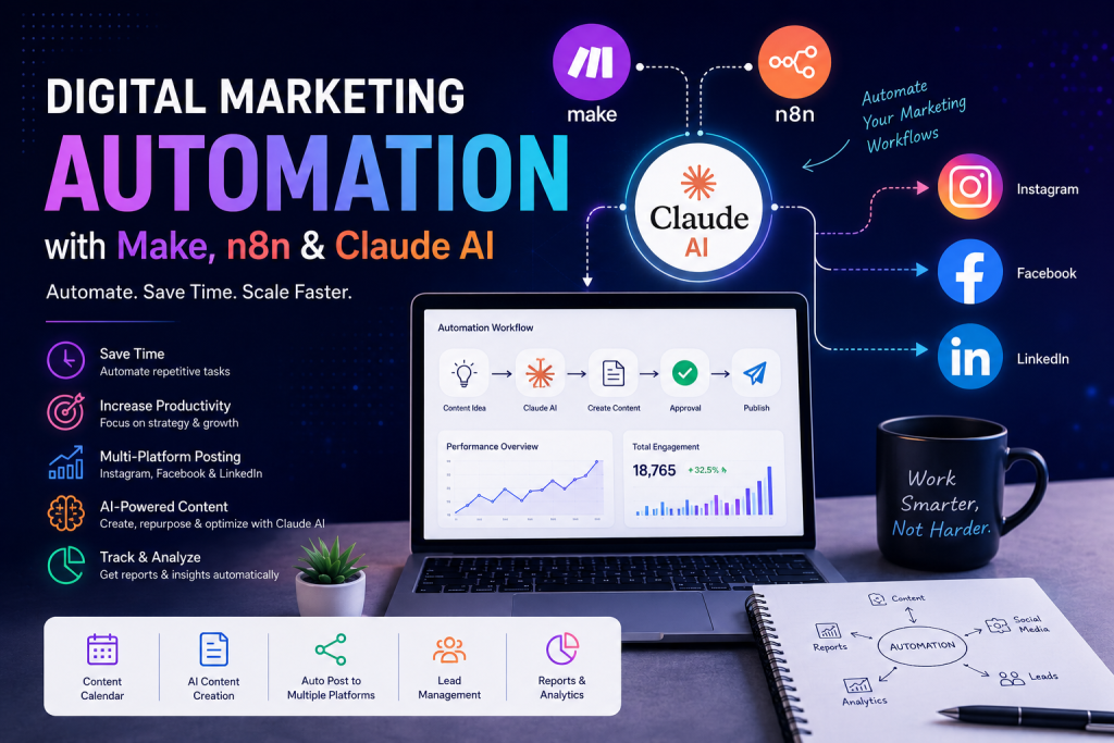 Digital Marketing Automation: How to Automate Your Marketing with Make, n8n & Claude AI chatgpt image aug 17, 2026, 12 20 34 pm